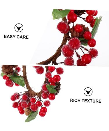 Zerodeko 3 Pcs Christmas Wreath Window Wreaths Christmas Pine Needle Decoration Christmas Swag Winter Fruit Wreath Xmas Window Garland Holiday Greenery Wreath Green Leaves Red Fruit Plastic - Buy Online on GoSupps.com