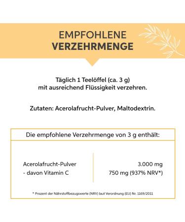 Poudre d'ac rola 200 g hautement dos e avec 25 % de vitamine C | Cerise ac rola sans additifs de qualit alimentaire crue 200 g (Lot de 1) - Buy Online on GoSupps.com
