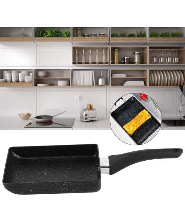 Frying Pan Kitchen Cookware Grill Pan Rectangular Non Stick Saucepan Plastic Handle Black Omelet Frying Pan Maifan Stone Small Frying Pan Square Grill Pan with Meat Vegetables or Go Camp Cooking - Buy Online on GoSupps.com