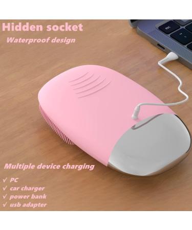 MEGAN Facial Cleansing Brush - USB Rechargeable Silicone Face Scrubber IPX7 Waterproof Sonic Massager 3-in-1 Deep Cleaning & Exfoliating Tool (Pink) - Shop Now for Glowing Skin - Buy Online on GoSupps.com