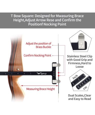 SOPOGER Archery Bow Square Ruler for Recurve and Compound Bows | Bowstring Measurement Tool - Buy Online on GoSupps.com