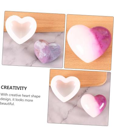 STOBOK 2pcs Love Mold Fondant Molds Silicone Soap Molds Heart Shape Silicone Heart De para Gelatinas Resin Silicone Molds Soap Silicone Molds Cake Heart-Shaped White Listing Silica Gel White 7.9x6.5cm - Buy Online on GoSupps.com