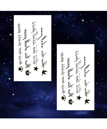 Oottati Small Cute Bird Crown Temporary Tattoo Quote 'This Too Shall Pass' (2 Sheets) - Buy Online on GoSupps.com