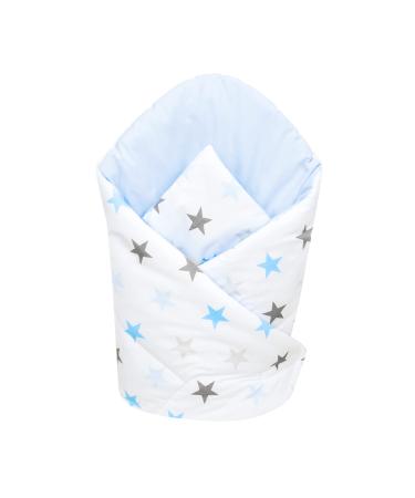 Baby Swaddle Wrap Blanket/Newborn Cotton Swaddling Sleeping Bag 0 to 3 Months (Blue Stars) 20