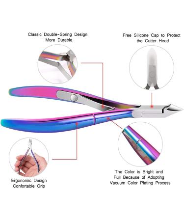 Stainless Steel Chameleon Cuticle Nippers with Pusher Set - Colorful (3pcs) - Buy Online on GoSupps.com