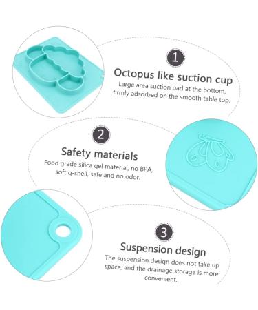 Green Silicone Kids Dinner Plate - Toddler Divided Plate for Supplementary Food - Grip Dish 23x18.3x3cm - Buy Online on GoSupps.com