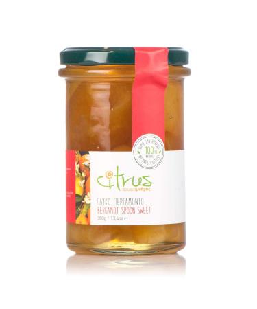 Citrus Chios - Bergamot Spoon Sweet - Whole Pieces of Peel Preserved in an All-Natural Syrup, Handmade in Small Batches in Greece (13.4 Ounce, 380 Grams)
