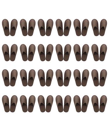 KMOCEPLY 24 pairs of unisex house shoes with a closed toe area non-slip disposable slippers disposable house shoes for guests mass house spa house shoes for family guests hotels at home wedding 42 EU coffee