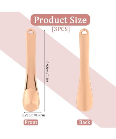 3 Pcs Metal Makeup Spoon Set - Reusable Mask Applicator and Cosmetic Spatula in Rose Gold, Gold, and Silver for Face Masks, Eye Creams, and Moisturizers - Buy Online on GoSupps.com