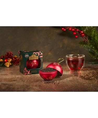 Ahmad Tea & KEW Gardens Christmas Bauble Majestic English Breakfast Caddy | Black - 24g Loose Leaf - Buy Online on GoSupps.com