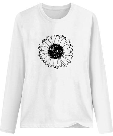 tsaChick Women's Oversized Slim Sunflower Sweatshirt - White - S-XXL - Buy Online on GoSupps.com