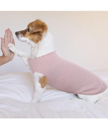Buy Hjumarayan Thin Washable Dog Sweater for Medium-Sized Dogs - Striped Fleece Shirt for Corgis & Dachshunds - Elastic Fit Stylish Pink (Large) - Buy Online on GoSupps.com