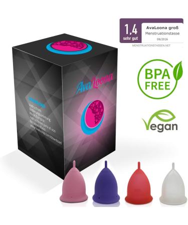 AvaloonA Menstrual Cup - Small Purple | Made in Germany | Fairtrade Organic Cotton Bags | Hygienic Sustainable Vegan & Anti-Allergen - Buy Online on GoSupps.com