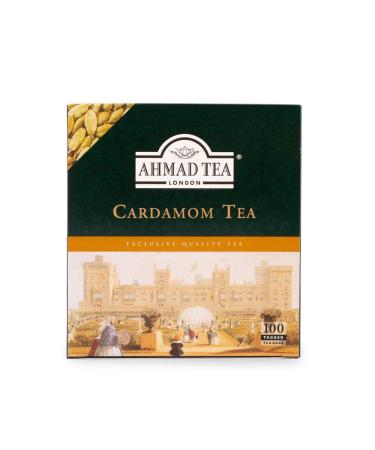 Ahmad Tea Black Tea, Cardamom Teabags (No Envelopes), 100 ct - Caffeinated and Sugar-Free Cardamom 100 Count (Pack of 1)