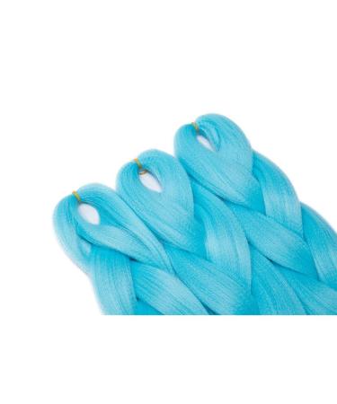 24 Inch Sky Blue Crochet Braids Hair Extensions - Synthetic Braiding Hair - International Shipping - Buy Online on GoSupps.com