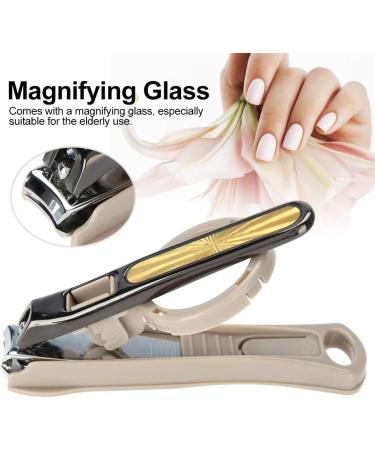Nikou Nail Clipper - Toenail Cutter Stainless Steel Large Nail Clipper Cutter Trimmer with Magnifying Glass Manicure Tool - Buy Online on GoSupps.com
