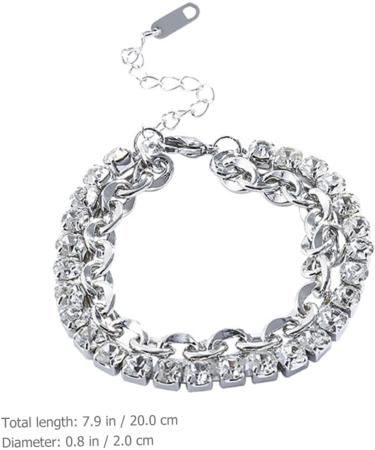 VALICLUD 3pcs Rhinestone Bracelet Beaded Bracelets Women Bracelets Chain Bracelet Charm Bracelets for Girls Bracelet for Charms Girls Bracelet Wrist Jewelry Alloy Light Luxury Decorate Miss 20x2CM Silver - Buy Online on GoSupps.com