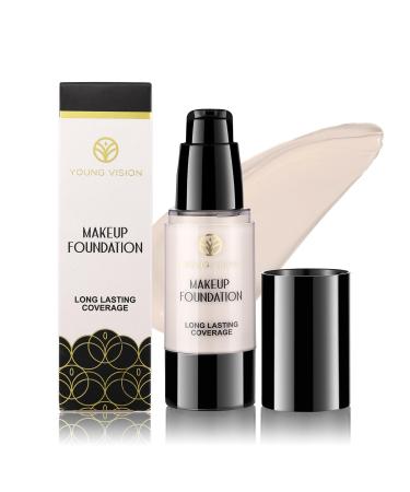 LXZJJM Professional Makeup Foundation with Long-Lasting Coverage Matte Finish Waterproof Formula and High Concealing Power - Ideal for Natural Flawless Makeup Look (01# 30ml/1.02Fl Oz) 30 ml (Pack of 1) 01#