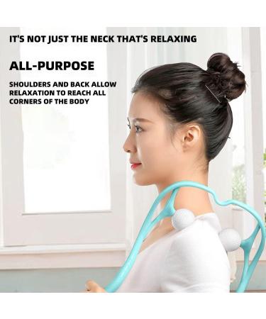 Clicitina Multifunctional Manual L-Shaped Neck Massager Fu561 - Blue One Size | Relaxation & Pain Relief - Buy Online on GoSupps.com