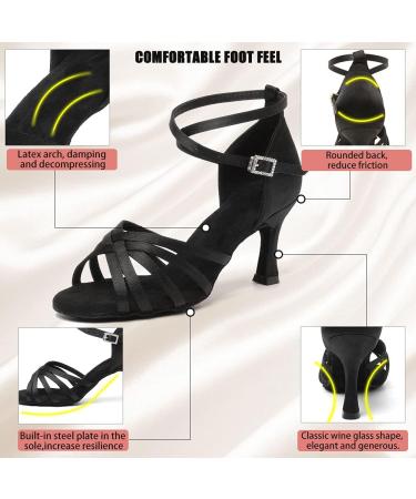 RUYBOZRY Women's Latin Dance Shoes - Black-3 Heels-802qb 6 - Buy Online on GoSupps.com