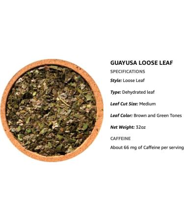 GUAYUSA LOOSE LEAF TEA by PACHA - 2 Pounds (32oz) | 66 mg Caffeine per serving | Clean & Balanced Energy | Boost Performance & Mental Clarity | Alternative to Coffee Green Tea | - Buy Online on GoSupps.com