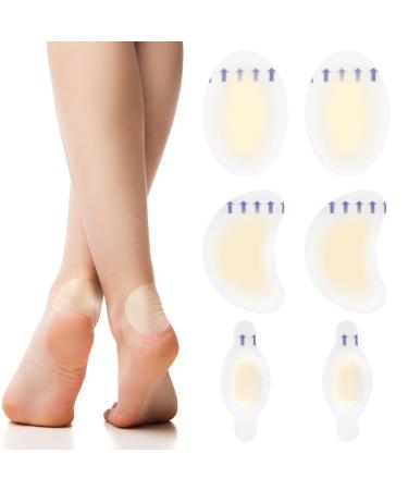WLLHYF Gel Blister Bandages Plasters Invisible 6 Pcs Hydrocolloid Bandages Blister Waterproof Guard Skin Heel Protector Cushion Pad for Forefoot Fingers Toes
