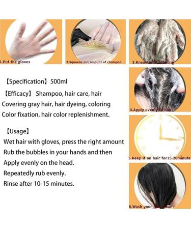  HADAVAKA 500 ml Black Hair Dye Shampoo Instant Hair Colouring Semi-Permanent Hair Dye 3-In-1 Shampoo For Men and Women Restore Hai - Buy Online on GoSupps.com