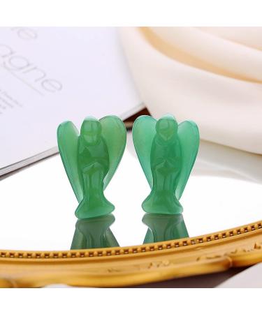 Xiannvxi 38mm Green Aventurine Guardian Angel Figure | Healing Crystals & Gemstones | Polished Reiki Statue Gift - Buy Online on GoSupps.com