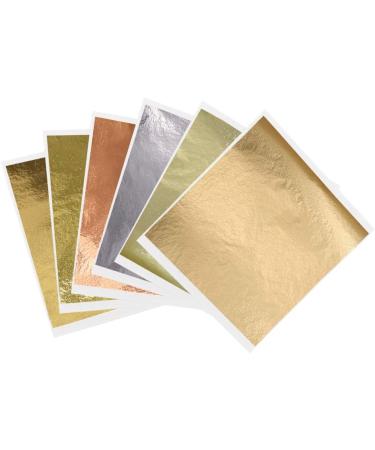 KINNO 12 Colors Gold Leaf Sheets - 600 Pieces for Arts, Decoration, Handcrafts, Gilding - Furniture, Nails, Paintings, Slime, Wall - 12 Colors - Buy Online on GoSupps.com