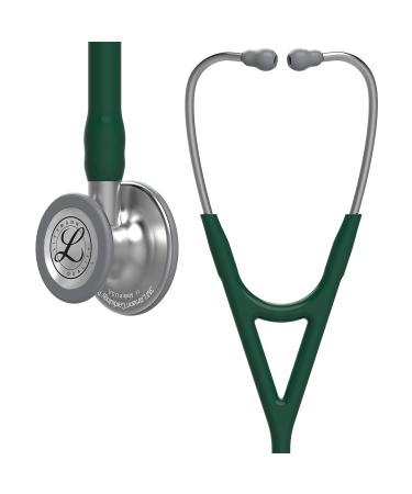 3M Littmann Cardiology IV Diagnostic Stethoscope Standard-Finish Chestpiece Hunter Green Tube Stainless Stem and Headset 69 cm 6155 Standard Chestpiece/Stem/Headset Hunter Green Tube Single