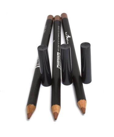 3 Pcs x Italia 1026 TAUPE Ultra Fine Eye liner Pencil Lip Eyeliner Set + Free Earring