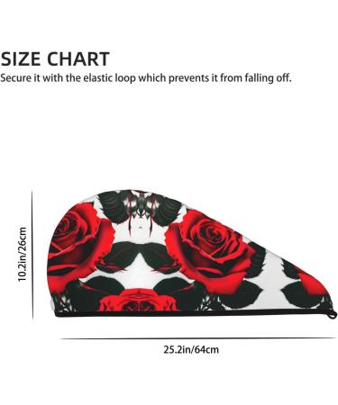 Buy Red Rose Coral Velvet Quick-Dry Hair Cap | Travel & Home Hair Towel Wrap for Men & Women - Buy Online on GoSupps.com