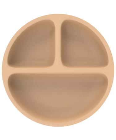 OLGS silicone baby plate with subjects children's plates |Silicont plate baby plate snack plate for children |Slip -proof frosted Kuchtelleller |BPA-Free Cream dining plate breakfast plates aged 6 months with fanes Cream