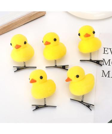 Huasean 10 Yellow Duck Hairpin Set Duck Hair Clips Cartoon Duck Hair Clips For Adults And Children Duck Plush Hairpin Set Fun Animal Hair Clips Hair Accessories That Bring Good Luck Standard