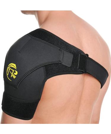 HOPPOLE Adjustable Shoulder Brace - Compression Support for Men and Women - Relieves Shoulder Injuries and Tendonitis - Black, One Size - Buy Online on GoSupps.com