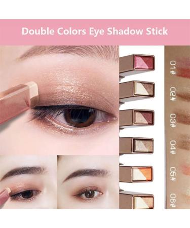 Glitter Gradient Eyeshadow Stick Two Tone Two-tone Shimmer Gradient Eyeshadow Stick Double Colors Eyeshadow Stick Waterproof Glitter Eye Stick Eyeshadow Pen for Women Eye Makeup - Buy Online on GoSupps.com