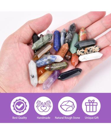 Buy Osdue 24-Piece Healing Crystal Set | Hexagonal Medicinal Stones | Reiki Meditation & Chakra Gemstones - Amethyst Tiger Eye Obsidian Rose Quartz | Natural & Colorful Double-Pointed Shapes for International Shipping - Buy Online on GoSupps.com