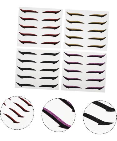 WOFASHPURET Double Sided Eyelid 20 pairs Red Makeup Eye Charming Eyelid Gold Eyeliner Black Purple Tapes Eyeshadow Shiny Double - Buy Online on GoSupps.com