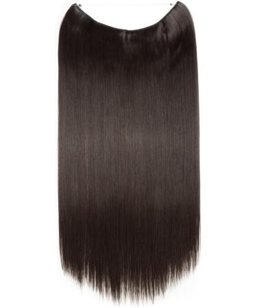 24" Wire In Hair Extensions One Piece Extensions Straight Hairpiece Long For Women Ladies- Dark Brown (60cm-120g) - Buy Online on GoSupps.com