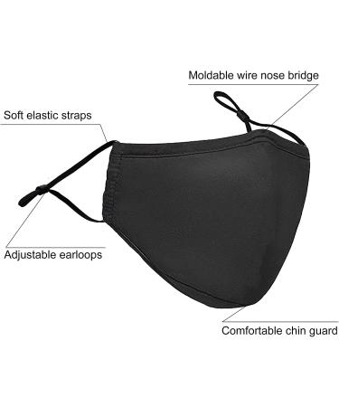 8 Pack Reusable Cloth Face Mask with Adjustable Straps & Nose Wire - Adult Cotton Masks in Black, Dark Grey, Brown, Blue, Burgundy, Green, Purple, Royal Blue - Buy Online on GoSupps.com