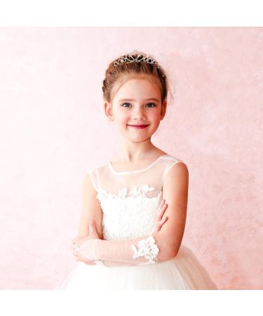 Girls Crystal Tiara Set - Heart Rhinestone Crown Headband for Wedding, Prom, Birthday Party - Buy Online on GoSupps.com