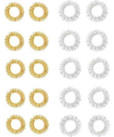 Finger Massage Rings - Sensory Hand Acupressure Therapy | Gold & Silver - International Shipping Available - Buy Online on GoSupps.com