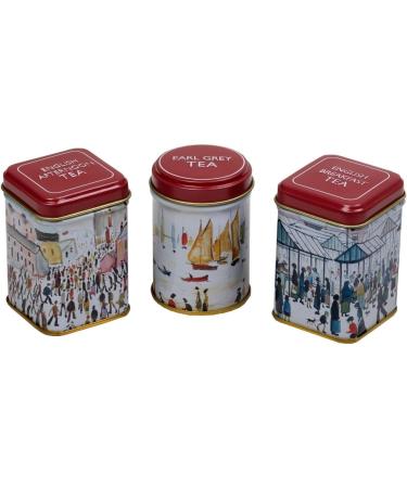 New English Teas The Lowry Mini Tea Tin Set of 3 with Loose-Leaf Black English Tea Red - Buy Online on GoSupps.com