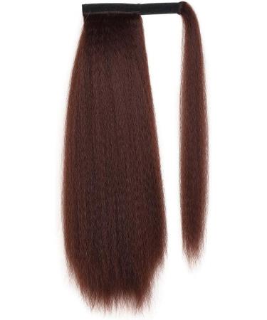 30 Inches Afro Kinky Straight Wrap Around Ponytail Long Afro Yaki Straight Ponytail Extensions for Women Girls Pony Tails Hair Pieces Dark Auburn Brown 30 inch magic ponytail 33# - Buy Online on GoSupps.com