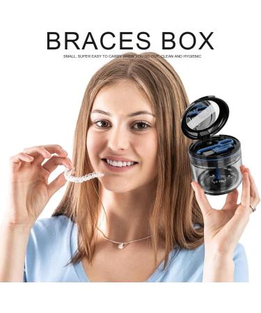 Denture Box with Sieve - Portable Leak-Proof Container for False Teeth Mouth Guards & Retainers - Black Denture Storage Solution - Buy Online on GoSupps.com