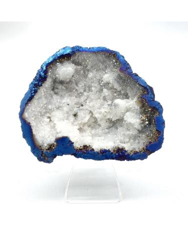 Gems for Decoration 1pc Blue Titanium Aura Agate Quartz Cluster Crystal Geode Minerals Specimen Decorative s Ore Aura Crystal Reiki Crystal Stone - Buy Online on GoSupps.com