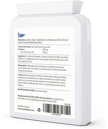 Cranberry Supplement 5040mg - 90 Vegan Tablets - High Strength Extract - One-a-Day Tablet - 3 Month Supply - Buy Online on GoSupps.com