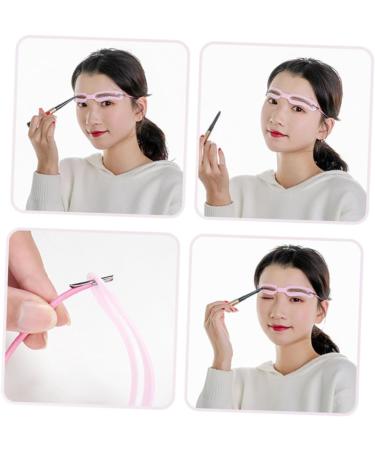 FRCOLOR 5sets Reusable Eyebrow Card Handheld Eyebrow Grooming Template For Women Girls Easy To Use Create Natural Thick Eyebrows Pink - Buy Online on GoSupps.com