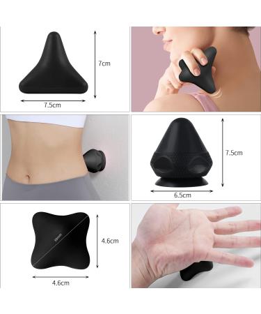 Rymall Trigger Point Presser Massage Device Set - 3 Pieces for Muscle Pain Relief Painless Self-Massage with Suction Cup & Bag (Dark Black) - Buy Online on GoSupps.com