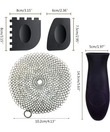 Stainless Steel Scrubber Set for Cast Iron Iron Pans Cleaning Tools Set - Buy Online on GoSupps.com